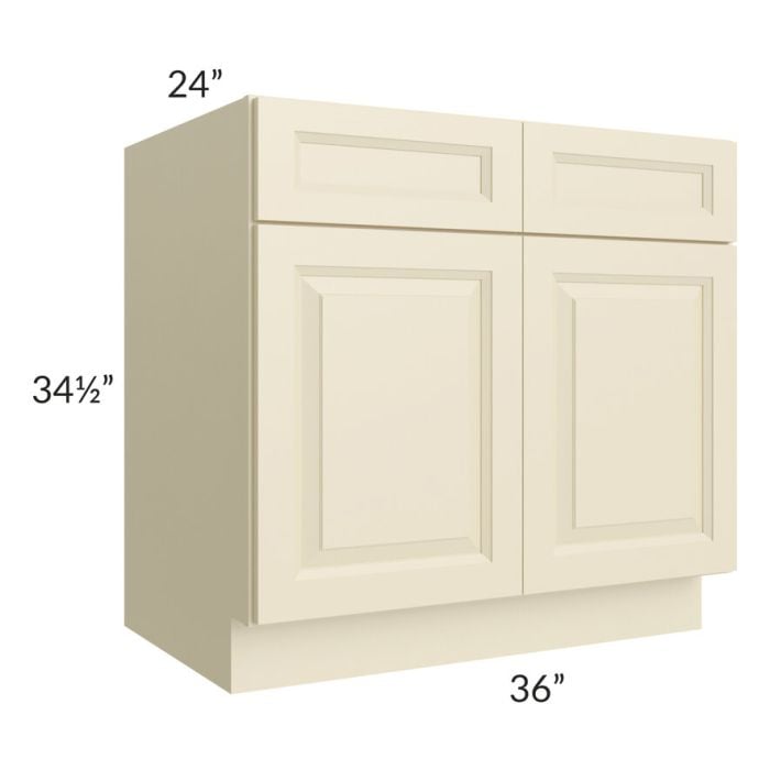 RTA Casselton Ivory 36" Sink Base Cabinet with 1 Decorative End Panel