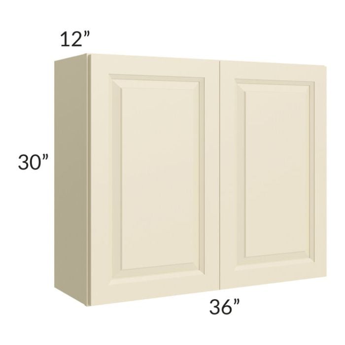RTA Casselton Ivory 36" x 30" Wall Cabinet with 2 Decorative End Panels