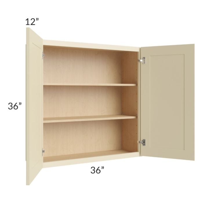 RTA Casselton Ivory 36" x 36" Wall Cabinet with 1 Decorative End Panel
