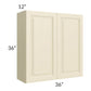 RTA Casselton Ivory 36" x 36" Wall Cabinet with 2 Decorative End Panels