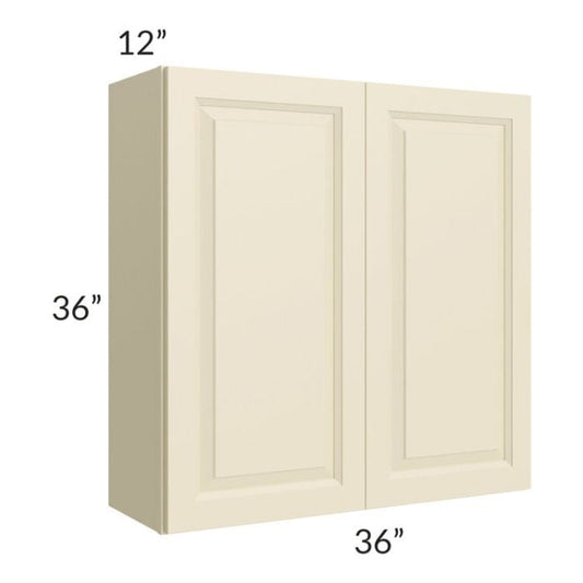 RTA Casselton Ivory 36" x 36" Wall Cabinet with Mullion Glass Door