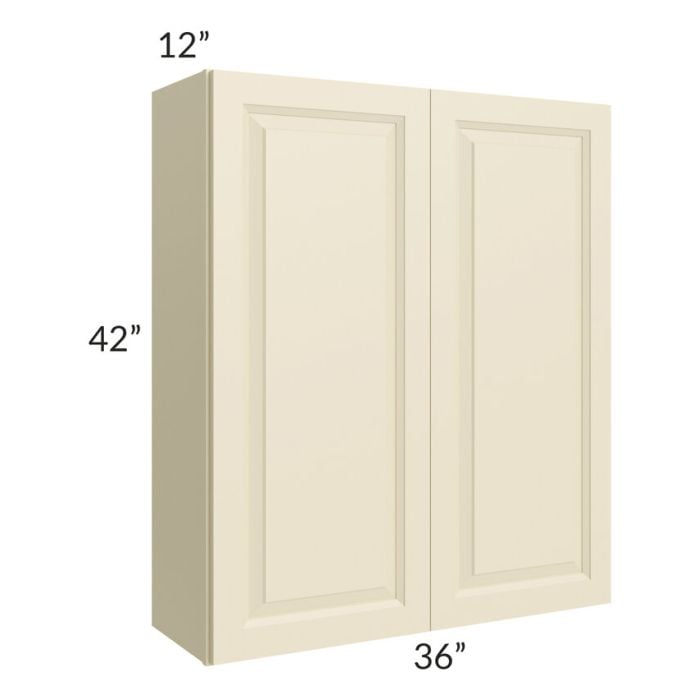 RTA Casselton Ivory 36" x 42" Wall Cabinet with 1 Decorative End Panel