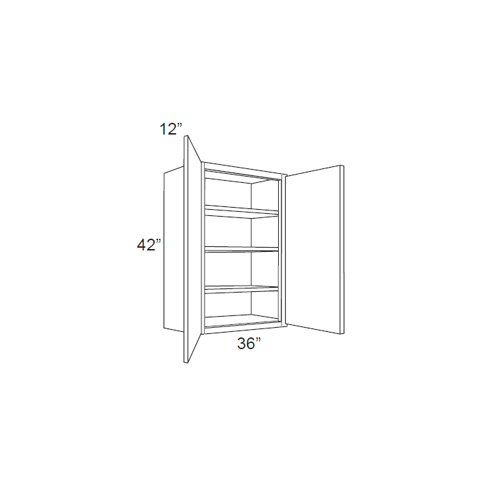 RTA Casselton Ivory 36" x 42" Wall Cabinet with 1 Decorative End Panel