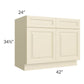RTA Casselton Ivory 42" Base Cabinet with 2 Decorative End Panels