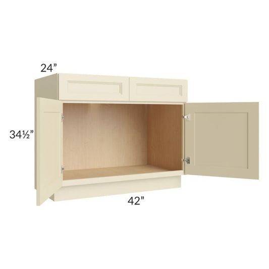 RTA Casselton Ivory 42" Sink Base Cabinet with 2 Decorative End Panels