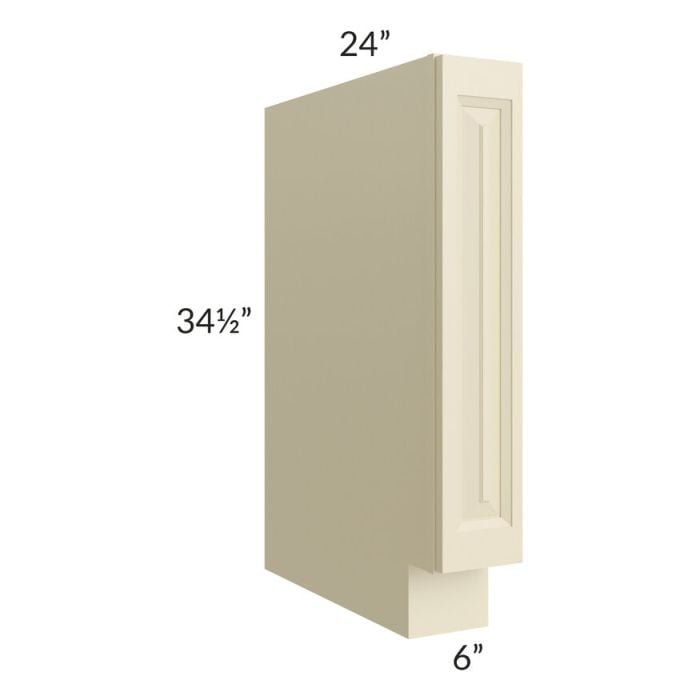 RTA Casselton Ivory 6" Spice Base Cabinet with 1 Decorative End Panel