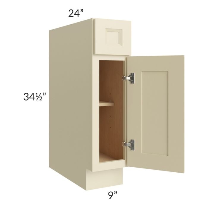 RTA Casselton Ivory 9" Base Cabinet with 1 Decorative End Panel
