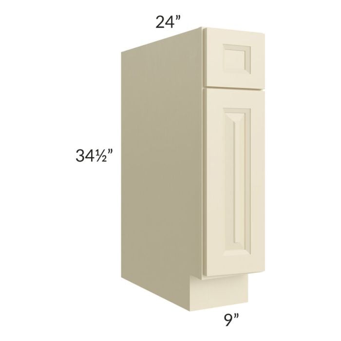 RTA Casselton Ivory 9" Base Cabinet with 2 Decorative End Panels