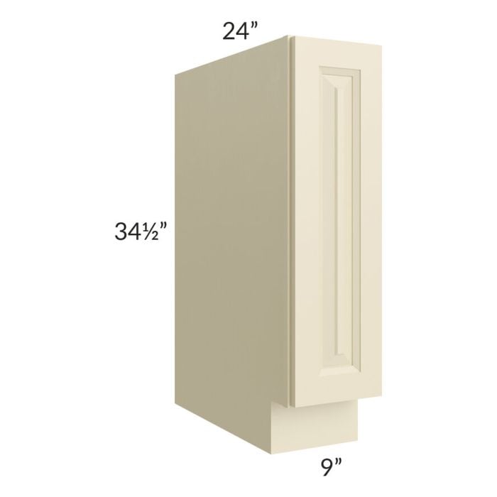 RTA Casselton Ivory 9" Spice Base Cabinet with 1 Decorative End Panel