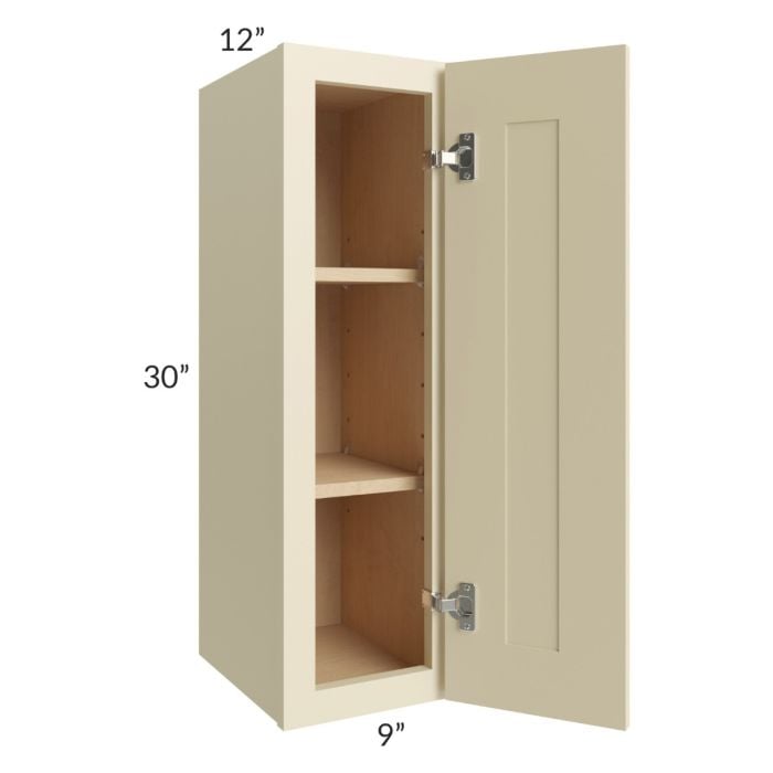 RTA Casselton Ivory 9" x 30" Wall Cabinet with 1 Decorative End Panel