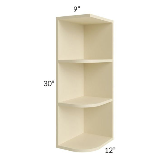 RTA Casselton Ivory 9" x 30" Wall End Shelf Cabinet