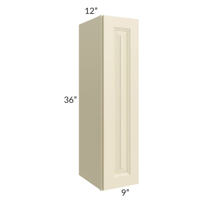 RTA Casselton Ivory 9" x 36" Wall Cabinet with 1 Decorative End Panel