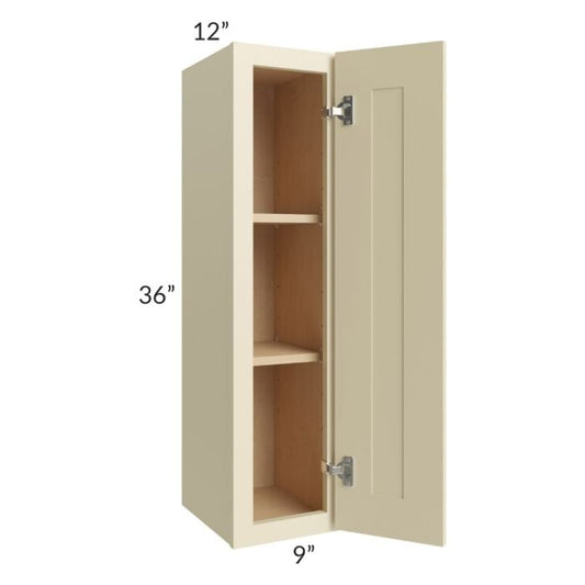 RTA Casselton Ivory 9" x 36" Wall Cabinet with 1 Decorative End Panel