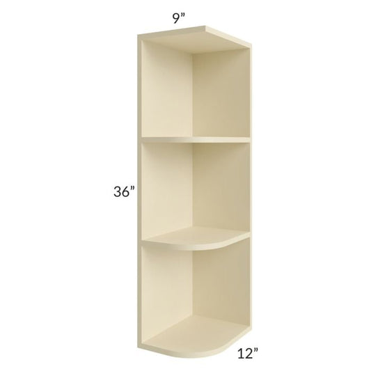 RTA Casselton Ivory 9" x 36" Wall End Shelf Cabinet