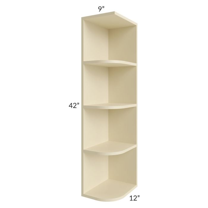 RTA Casselton Ivory 9" x 42" Wall End Shelf Cabinet