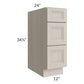 RTA Catalina Mist 12" 3-Drawer Base Cabinet with 1 Decorative End Panel