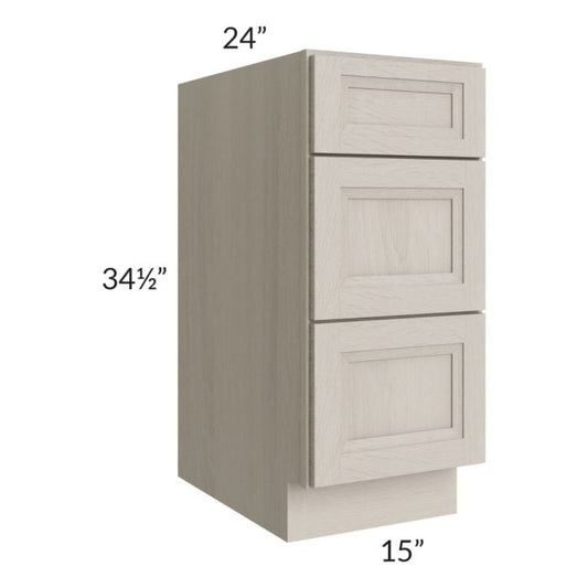 RTA Catalina Mist 15" 3-Drawer Base Cabinet with 2 Decorative End Panels