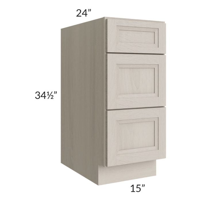 RTA Catalina Mist 15" 3-Drawer Base Cabinet