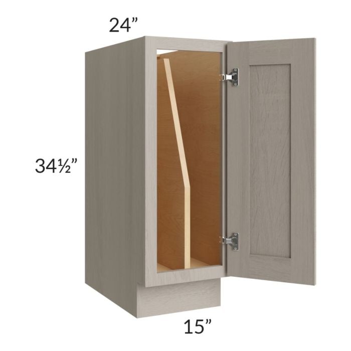 RTA Catalina Mist 15" Full Height Door Tray Divider Base Cabinet with 1 Decorative End Panel