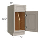 RTA Catalina Mist 15" Tray Divider Base Cabinet with 1 Decorative End Panel