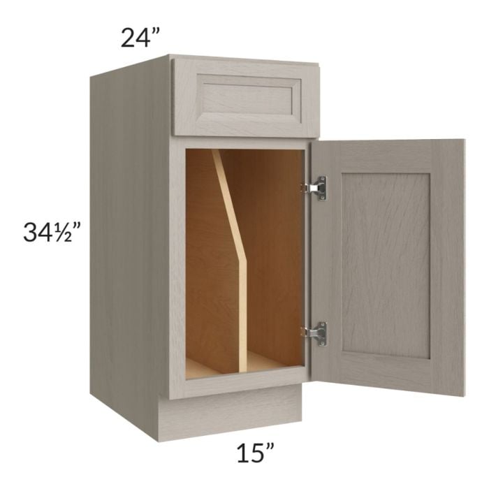 RTA Catalina Mist 15" Tray Divider Base Cabinet with 1 Decorative End Panel