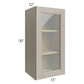 RTA Catalina Mist 15" x 30" Wall Glass Door Cabinet (Prepped for Glass Doors) with 1 Decorative End Panel