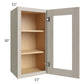 RTA Catalina Mist 15" x 30" Wall Glass Door Cabinet (Prepped for Glass Doors) with 2 Decorative End Panels
