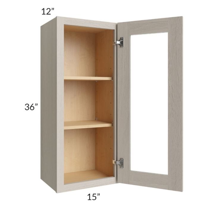 RTA Catalina Mist 15" x 36" Wall Glass Door Cabinet (Prepped for Glass Doors)