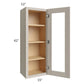 RTA Catalina Mist 15" x 42" Wall Glass Door Cabinet (Prepped for Glass Doors) with 1 Decorative End Panel