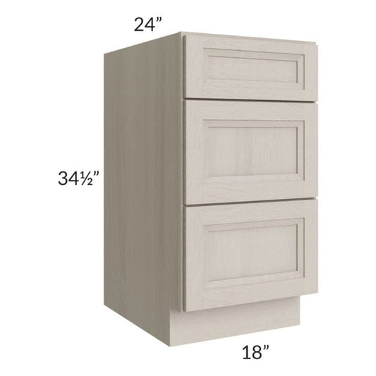 RTA Catalina Mist 18" 3-Drawer Base Cabinet with 2 Decorative End Panels