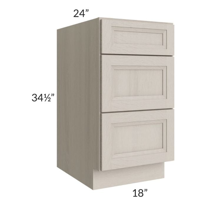 RTA Catalina Mist 18" 3-Drawer Base Cabinet