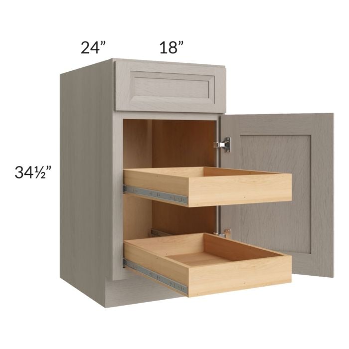 RTA Catalina Mist 18" Base Cabinet with 2 Rollout Trays and 2 Decorative End Panels