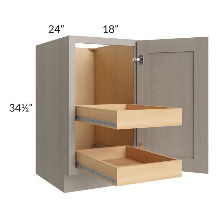 RTA Catalina Mist 18" Full Height Door Base Cabinet with 2 Rollout Trays