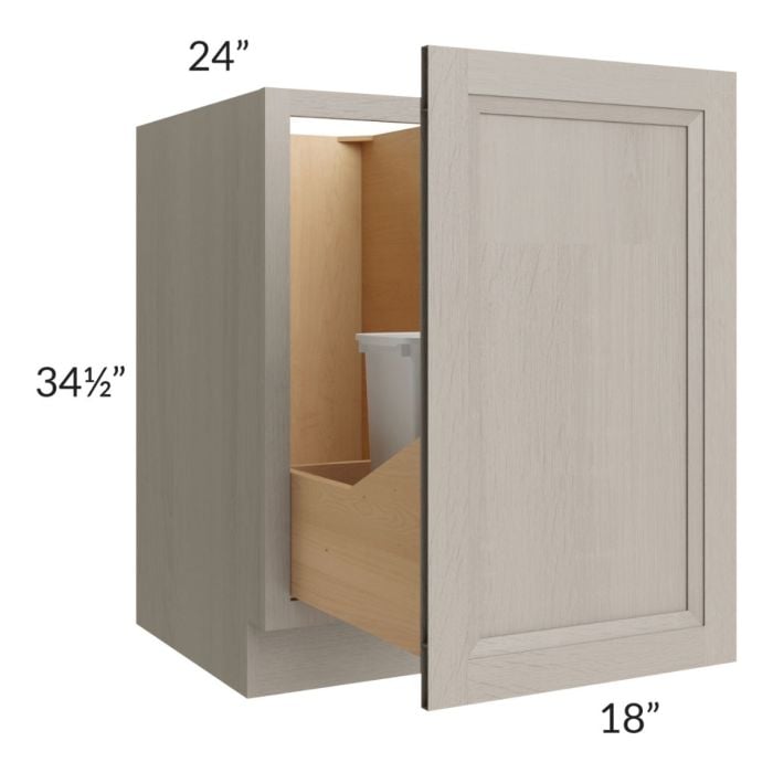 RTA Catalina Mist 18" Full Height Door Base Cabinet with Double Trashcan Pullout and 2 Decorative End Panels