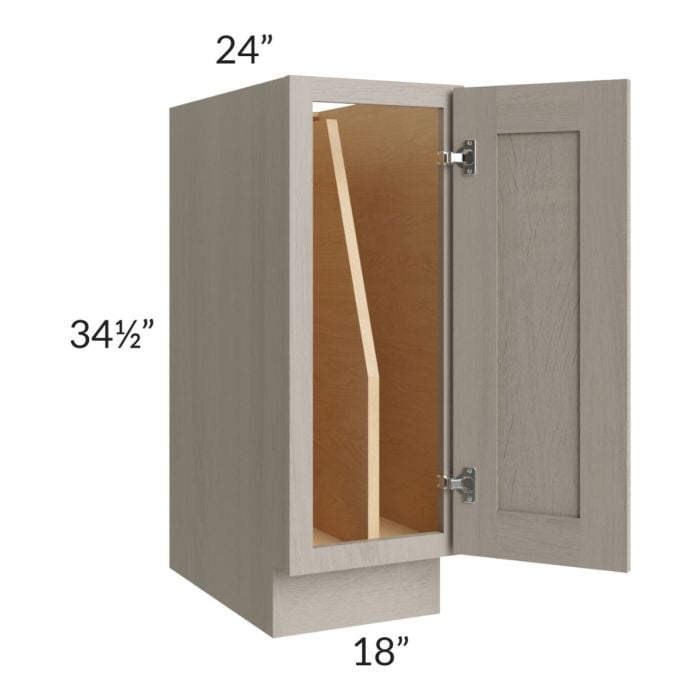 RTA Catalina Mist 18" Full Height Door Tray Divider Base Cabinet with 1 Decorative End Panel