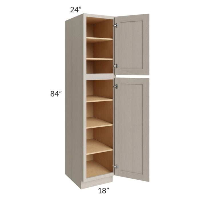 RTA Catalina Mist 18" x 84" x 24" Wall Pantry Cabinet with 3 Roll Out Trays