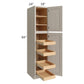 RTA Catalina Mist 18" x 84" x 24" Wall Pantry Cabinet with 4 Rollout Trays and 2 Decorative End Panels