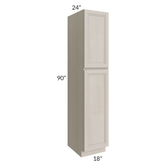RTA Catalina Mist 18" x 90" x 24" Wall Pantry Cabinet with 2 Decorative End Panels and 2 Roll Out Trays