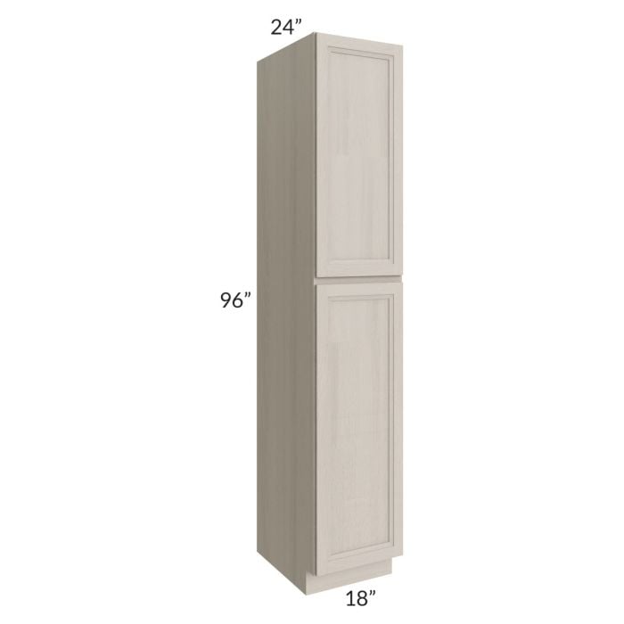RTA Catalina Mist 18" x 96" x 24" Wall Pantry Cabinet with 2 Decorative End Panels and 3 Roll Out Trays