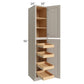 RTA Catalina Mist 18" x 96" x 24" Wall Pantry Cabinet with 4 Rollout Trays
