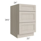 RTA Catalina Mist 21" 3-Drawer Base Cabinet with 1 Decorative End Panel