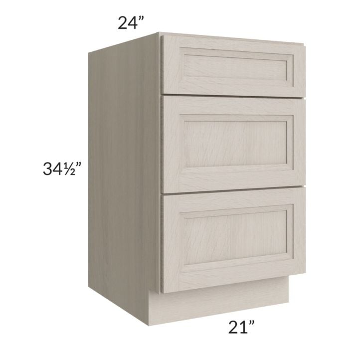 RTA Catalina Mist 21" 3-Drawer Base Cabinet with 1 Decorative End Panel