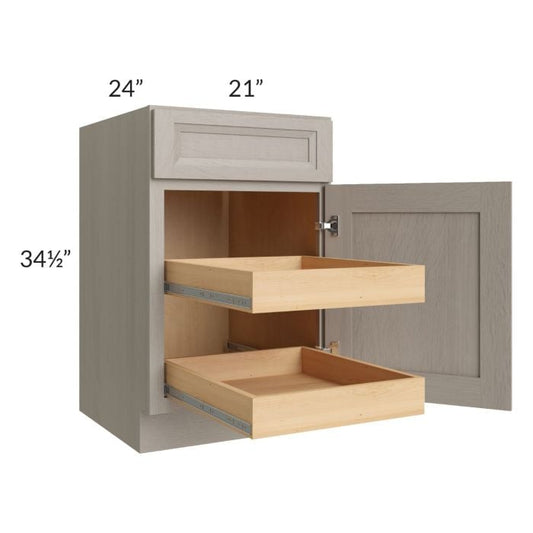 RTA Catalina Mist 21" Base Cabinet with 2 Rollout Trays with 1 Decorative End Panel