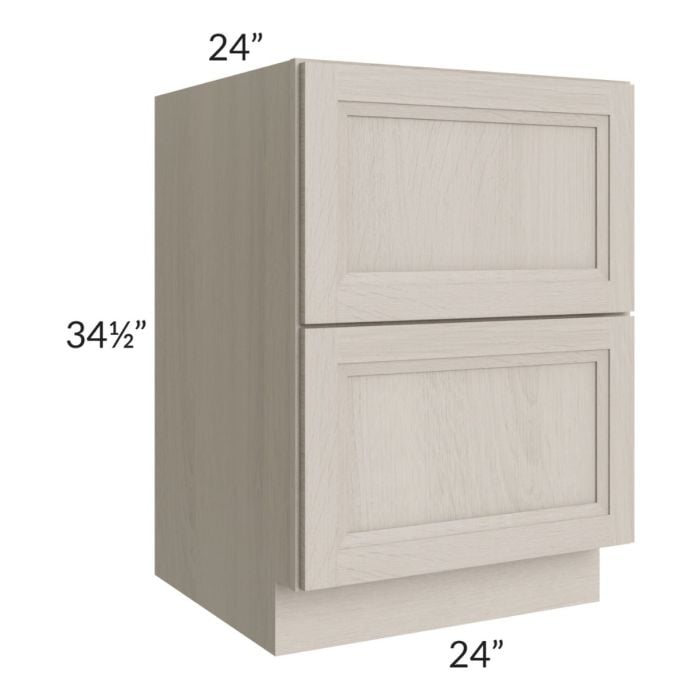 RTA Catalina Mist 24" 2-Drawer Base Cabinet with 2 Decorative End Panels