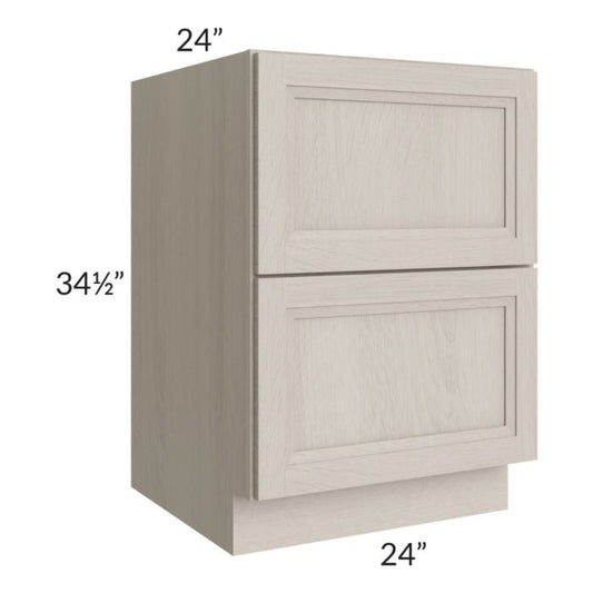RTA Catalina Mist 24" 2-Drawer Base Cabinet with 2 Decorative End Panels