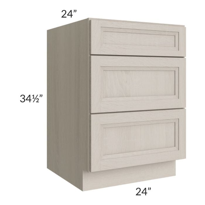RTA Catalina Mist 24" 3-Drawer Base Cabinet with 2 Decorative End Panels