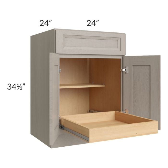 RTA Catalina Mist 24" Base Cabinet with 1 Rollout Tray and 1 Decorative End Panel