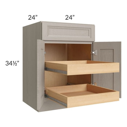 RTA Catalina Mist 24" Base Cabinet with 2 Rollout Trays and 2 Decorative End Panels