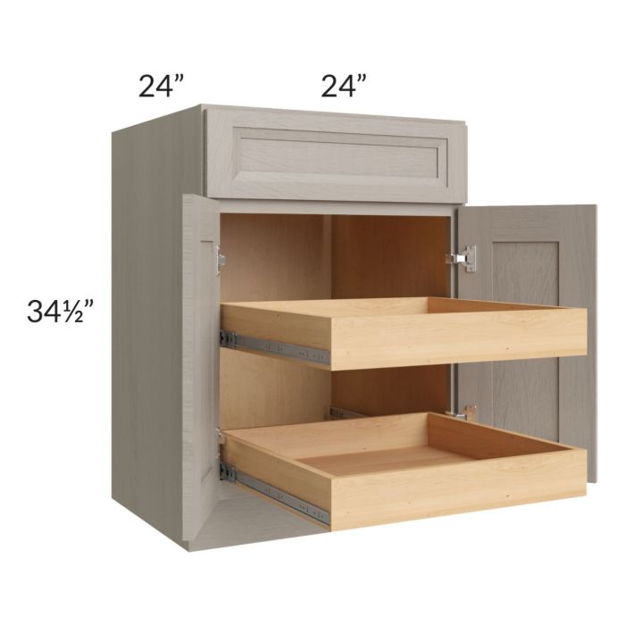 RTA Catalina Mist 24" Base Cabinet with 2 Rollout Trays