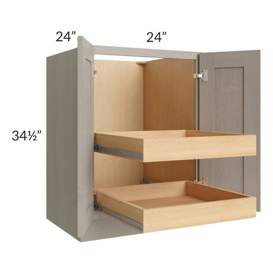 RTA Catalina Mist 24" Full Height Base Cabinet with 2 Rollout Trays